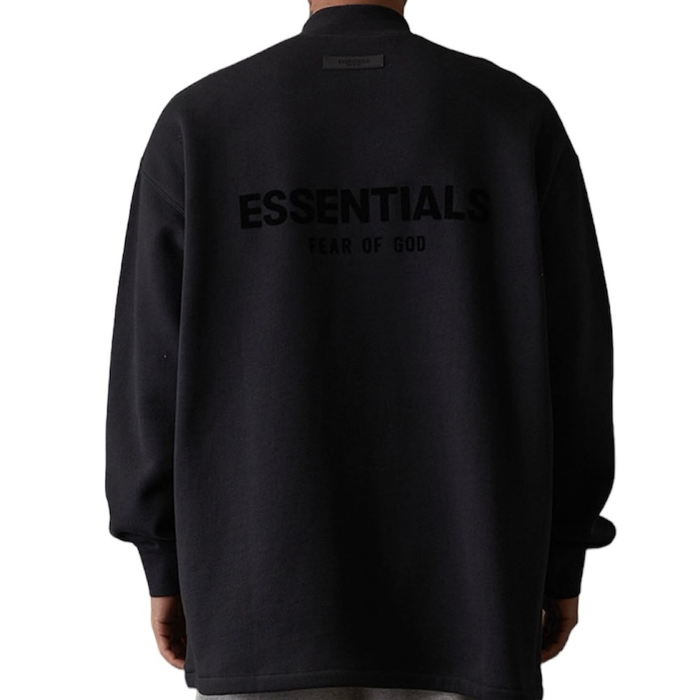 Essentials Fear of God Black Crewneck Sweatshirt